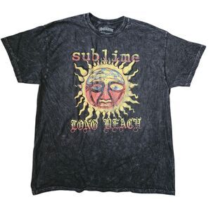 Sublime Long Beach 40 Oz To Freedom Black Acid Wash Graphic Tee Extra Large XL